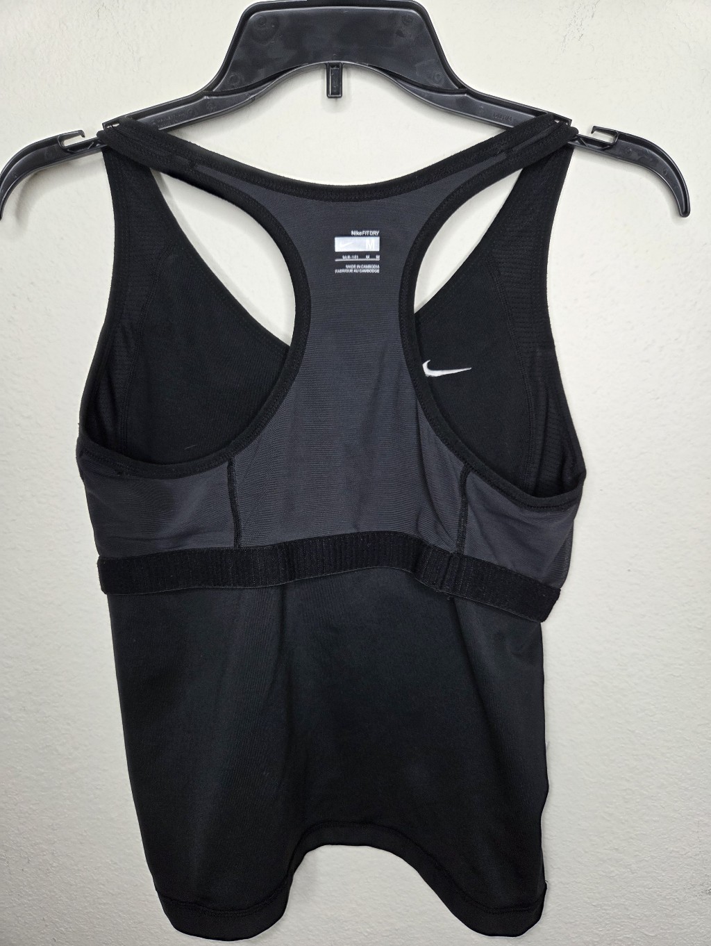 Nike Black Racerback Sports Tank With Built-In Support